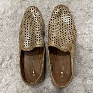 Trask ladies shoes. Gold metallic leather. Size 10
